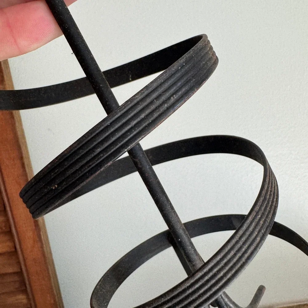 Vintage Revolving Metal Earring Rack Spiral Jewelry Display Stand Black Brass